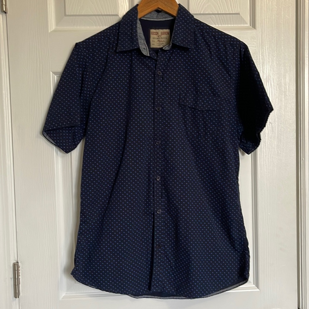 Navy Blue Casual Dress Shirt